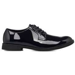 Stringate derby eleganti Blu Navy effetto vernice da uomo Riflessi Urbani