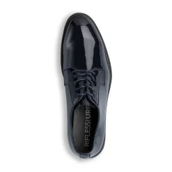 Stringate derby eleganti Blu Navy effetto vernice da uomo Riflessi Urbani