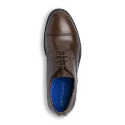 Stringate Derby eleganti da Uomo marroni in pelle Primopiano