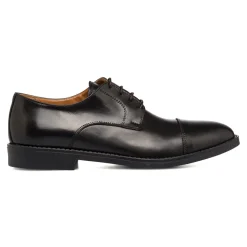 Stringate derby nere in pelle da uomo Primopiano