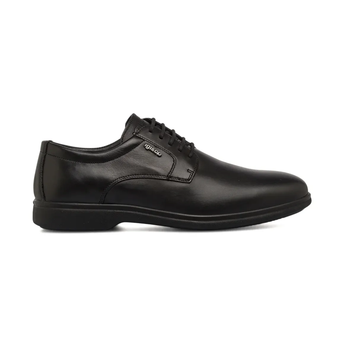 Stringate modello Derby nere da Uomo in pelle con logo Igi&Co