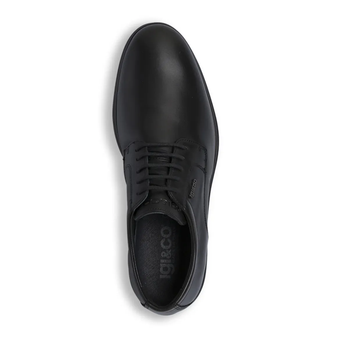 Stringate modello Derby nere da Uomo in pelle con logo Igi&Co