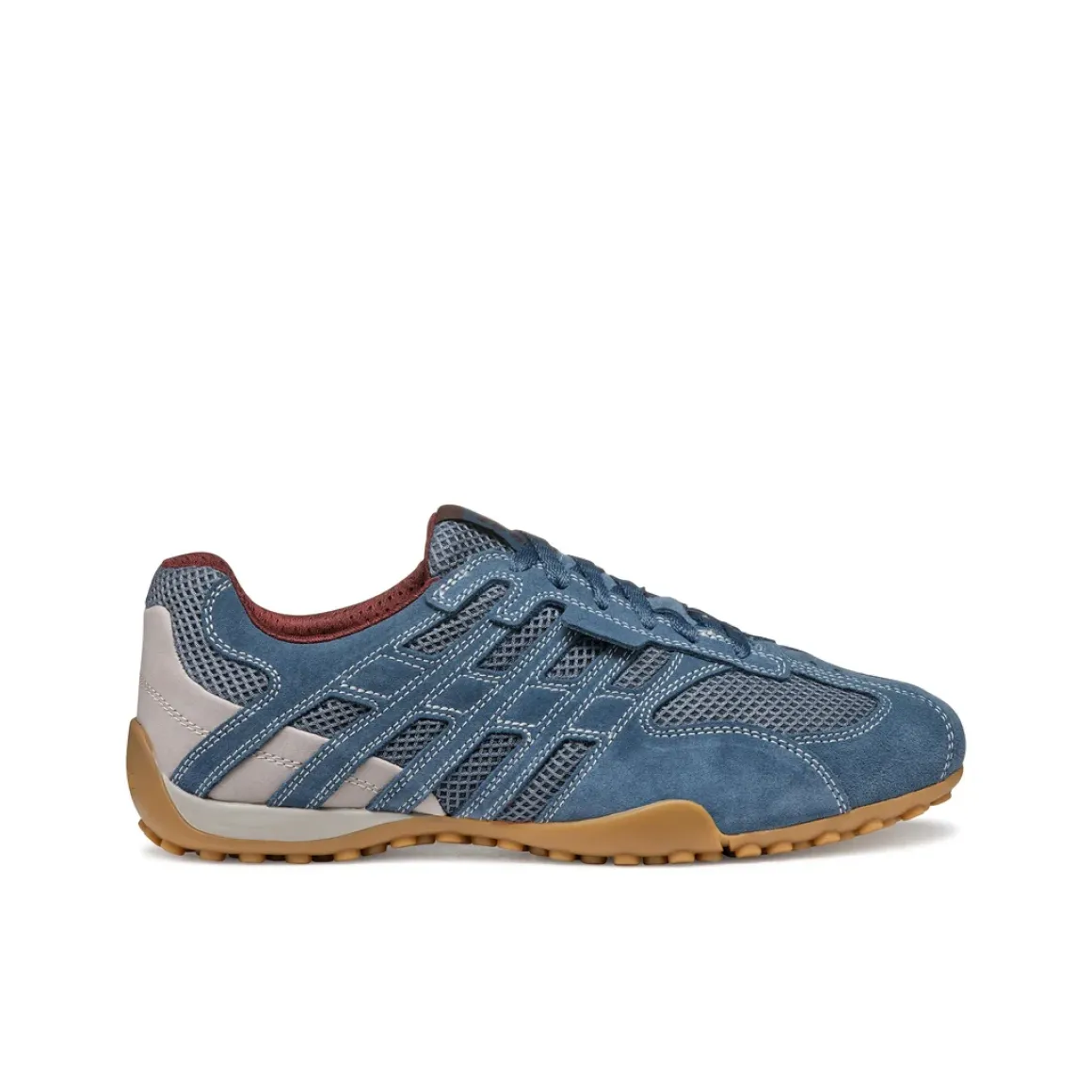 Stringate Uomo azzurre con inserti in mesh e suola traspirante Geox