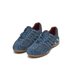 Stringate Uomo azzurre con inserti in mesh e suola traspirante Geox