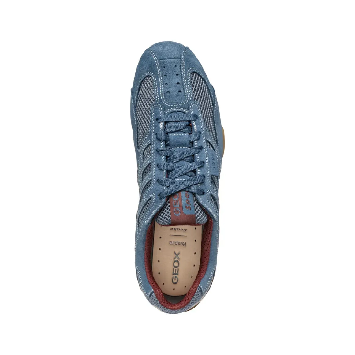 Stringate Uomo azzurre con inserti in mesh e suola traspirante Geox