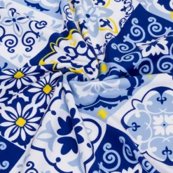 Telo Mare azzurro e blu Camomilla Milano Donna con Stampa e frange
