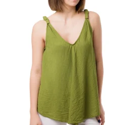 Top Verde da Donna con spallina arricciata e scollo a V Swish Jeans
