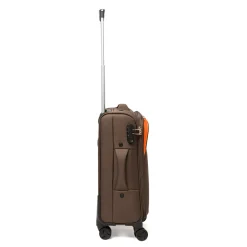 Trolley bagaglio a mano Romeo Gigli Milano Marrone con zip arancioni