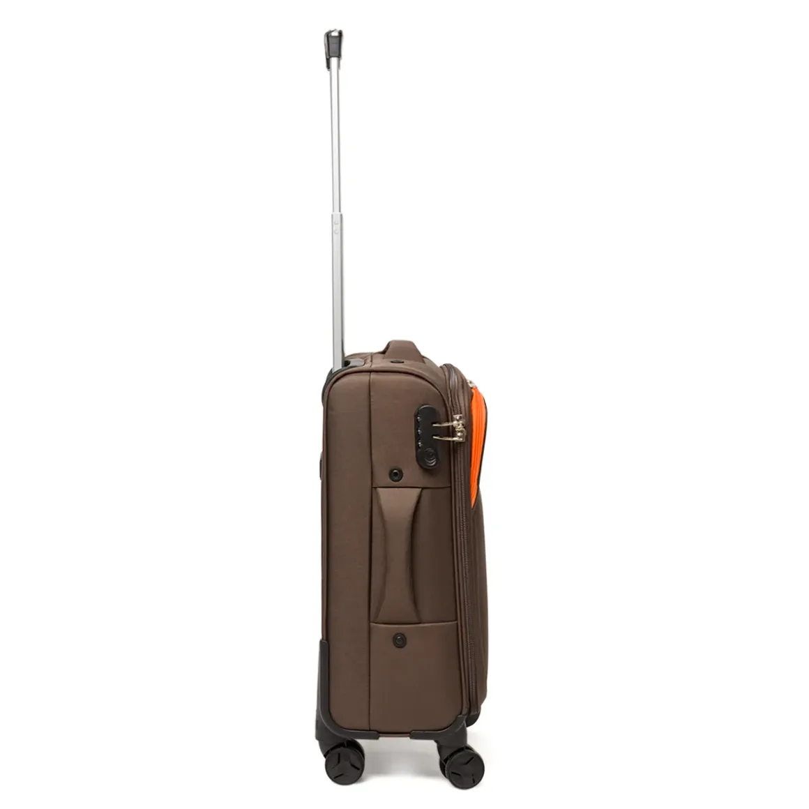 Trolley bagaglio a mano Romeo Gigli Milano Marrone con zip arancioni