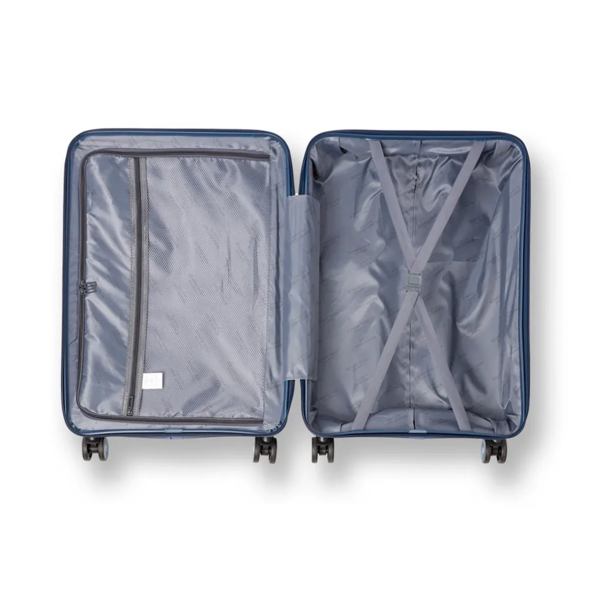 Trolley cabina rigido blu con combinazione Romeo Gigli Milano