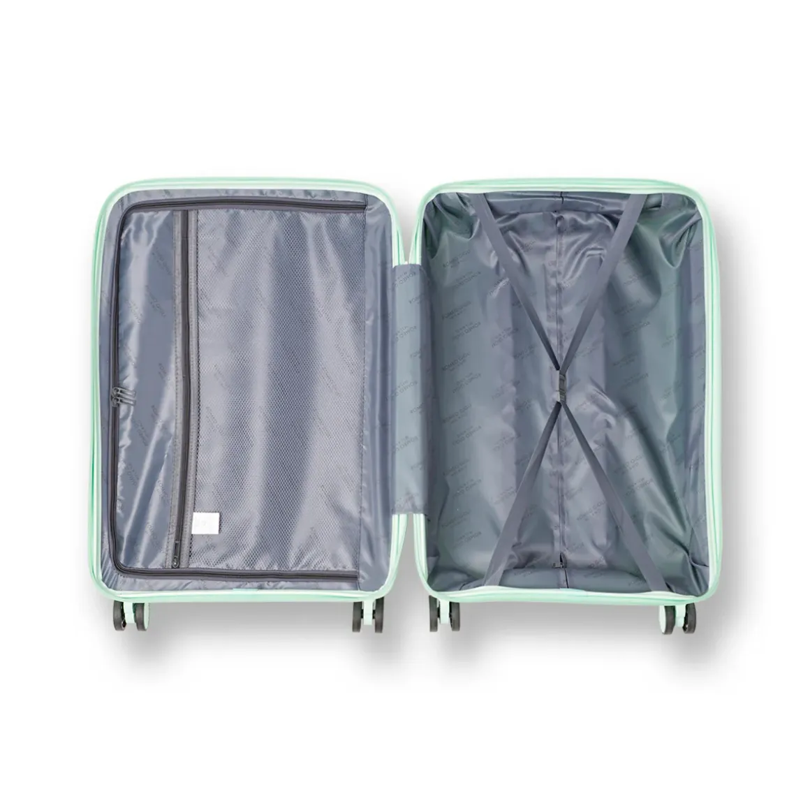 Trolley cabina rigido verde acqua con combinazione Romeo Gigli Milano
