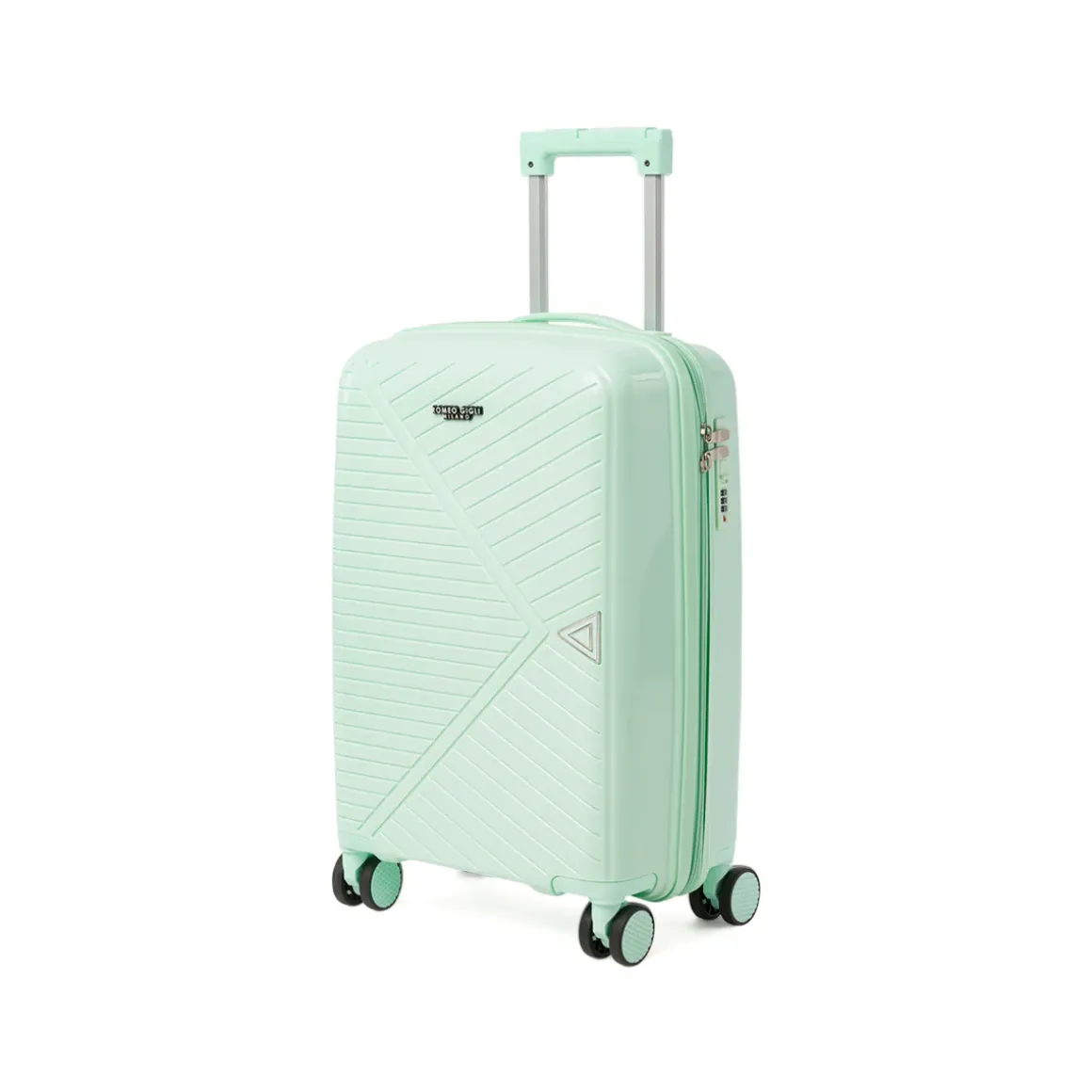 Trolley cabina rigido verde acqua con combinazione Romeo Gigli Milano