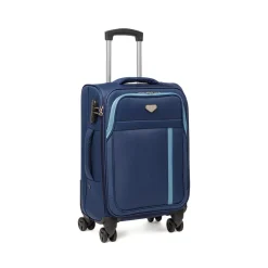Trolley cabina Romeo Gigli Milano blu in tessuto con 4 ruote pivotanti