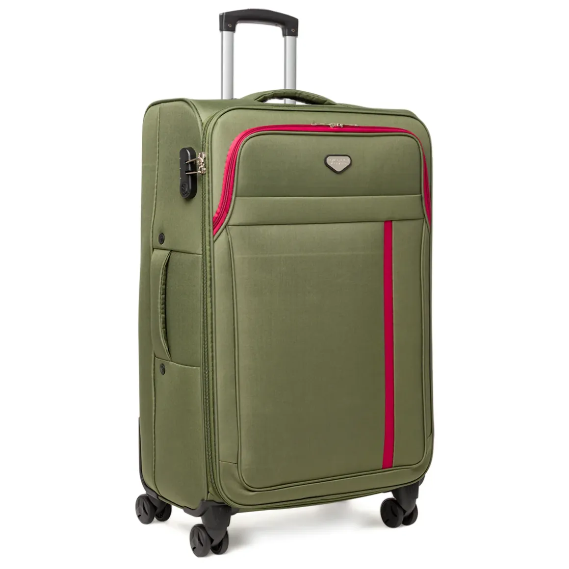 Trolley da stiva in tessuto resistente Romeo Gigli Milano verde oliva