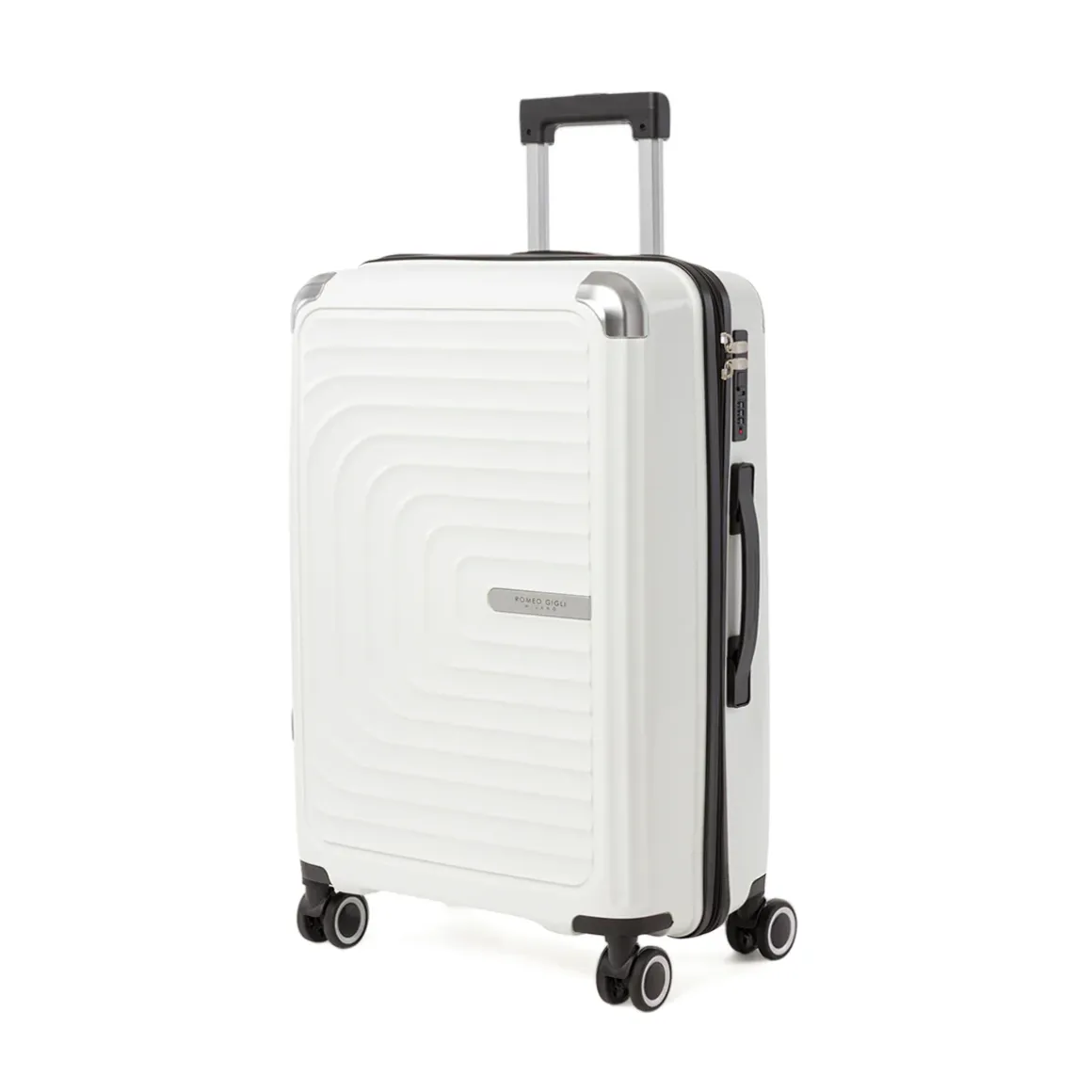 Trolley medio bianco in PP rigido Romeo Gigli leggero e resistente