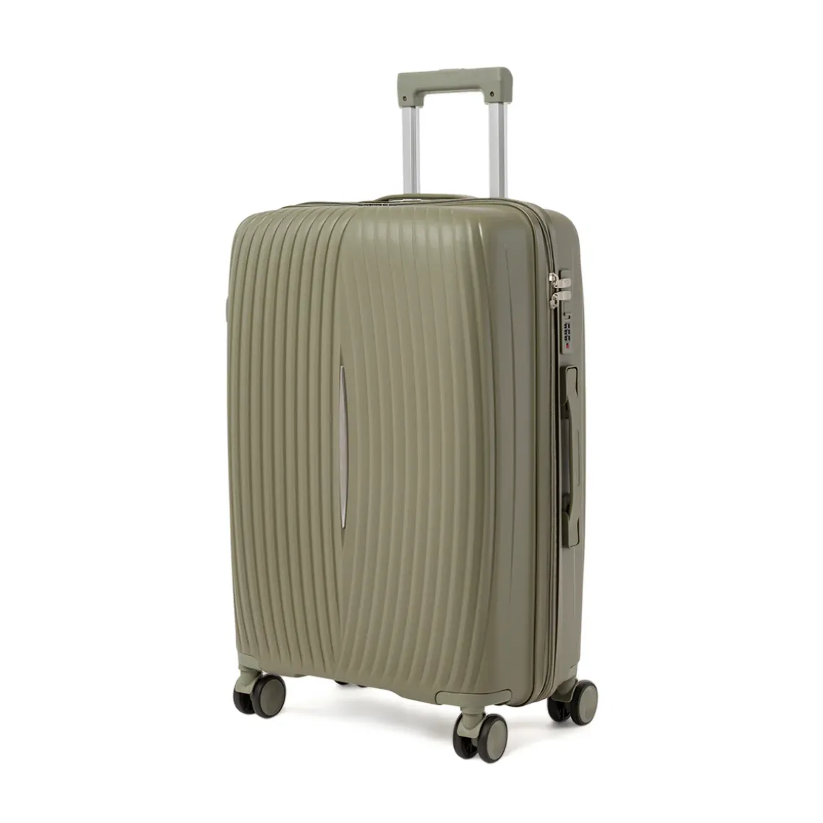 Trolley medio verde militare resistente rigido Romeo Gigli Milano