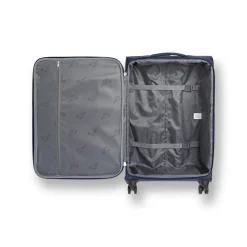 Trolley piccolo blu in tessuto per viaggi brevi Romeo Gigli Milano