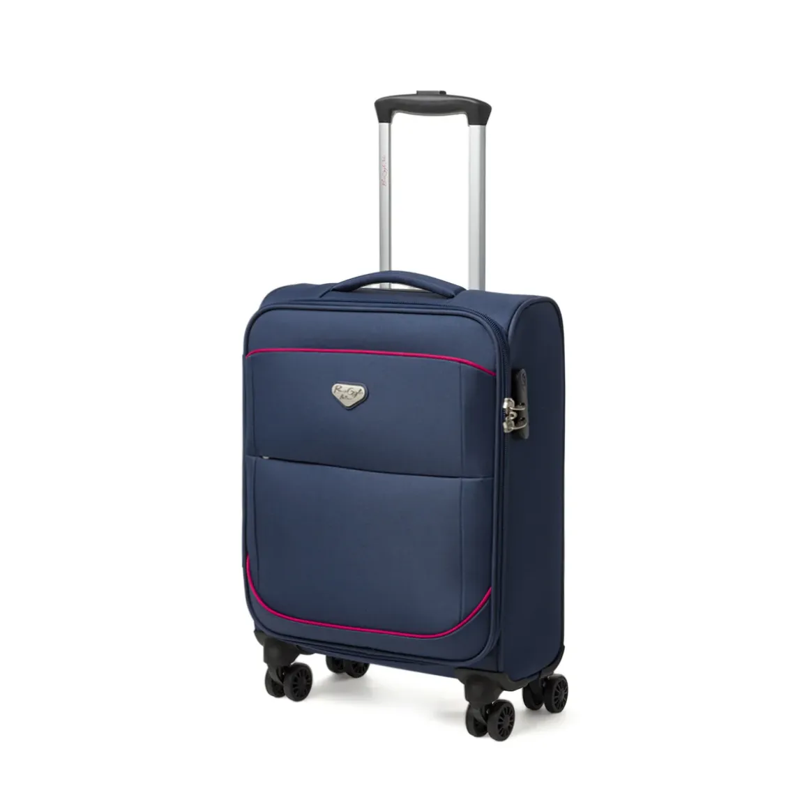 Trolley piccolo blu in tessuto per viaggi brevi Romeo Gigli Milano