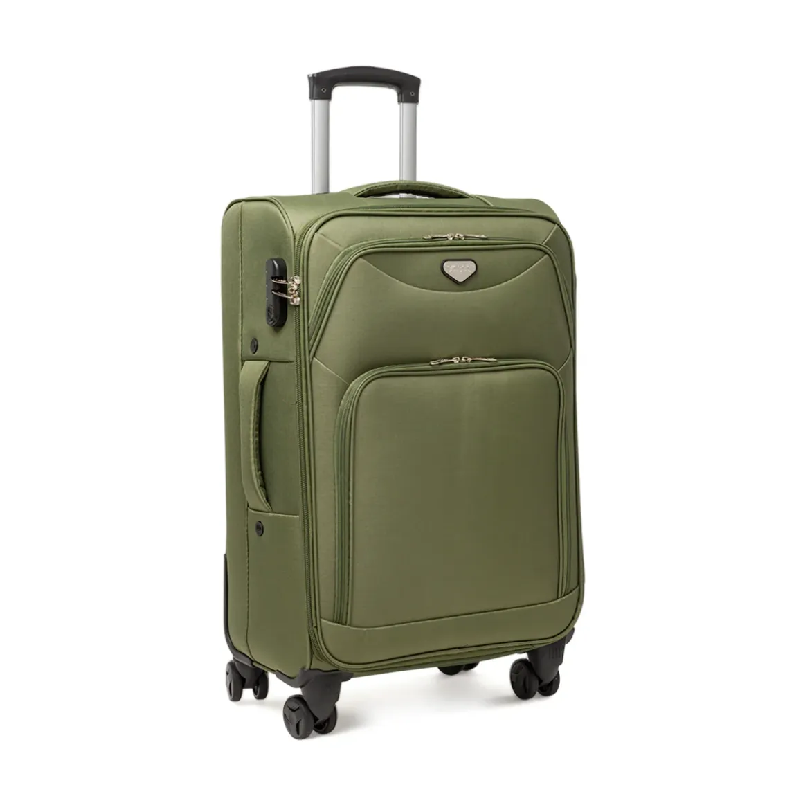 Trolley Valigia media da stiva Romeo Gigli Milano verde in tessuto