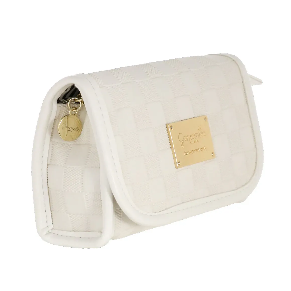 Trousse da Donna Bianca con motivo a quadri Camomilla Milano