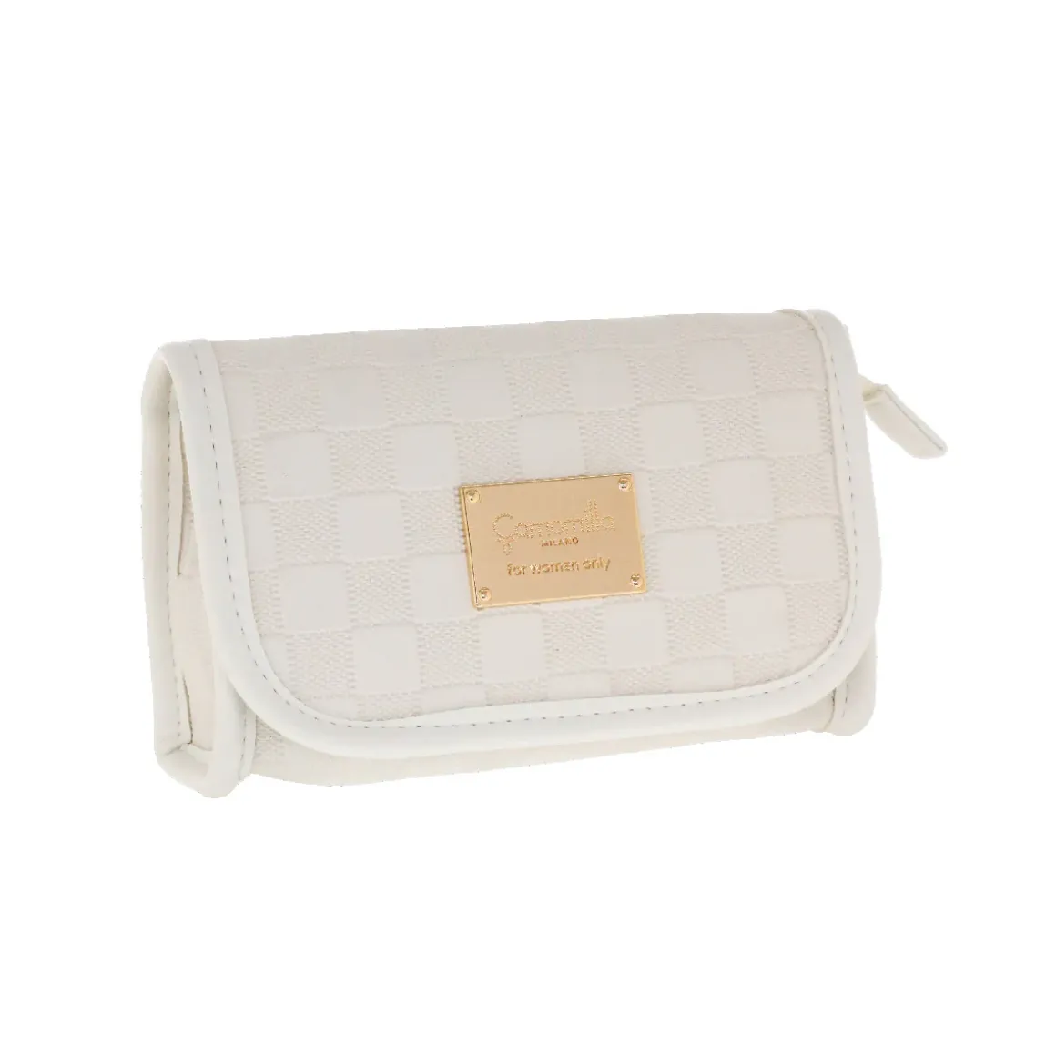 Trousse da Donna Bianca con motivo a quadri Camomilla Milano