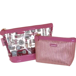 Trousse make-up set da 2 pochette rosa da Donna Camomilla Milano
