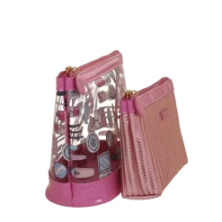 Trousse make-up set da 2 pochette rosa da Donna Camomilla Milano