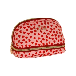 Trousse rosa con cuori rossi da Donna Camomilla Milano