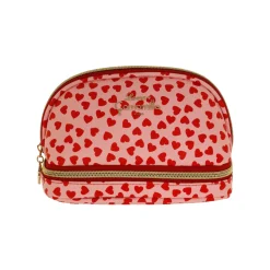 Trousse rosa con cuori rossi da Donna Camomilla Milano