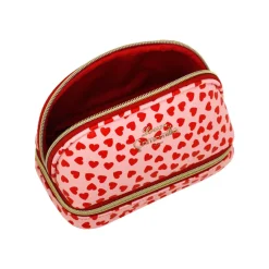 Trousse rosa con cuori rossi da Donna Camomilla Milano