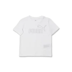 T-shirt a maniche corte Bianca da Bambina con logo in strass Puma