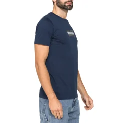 T-shirt a maniche corte blu da Uomo con logo centrale Carrera Jeans