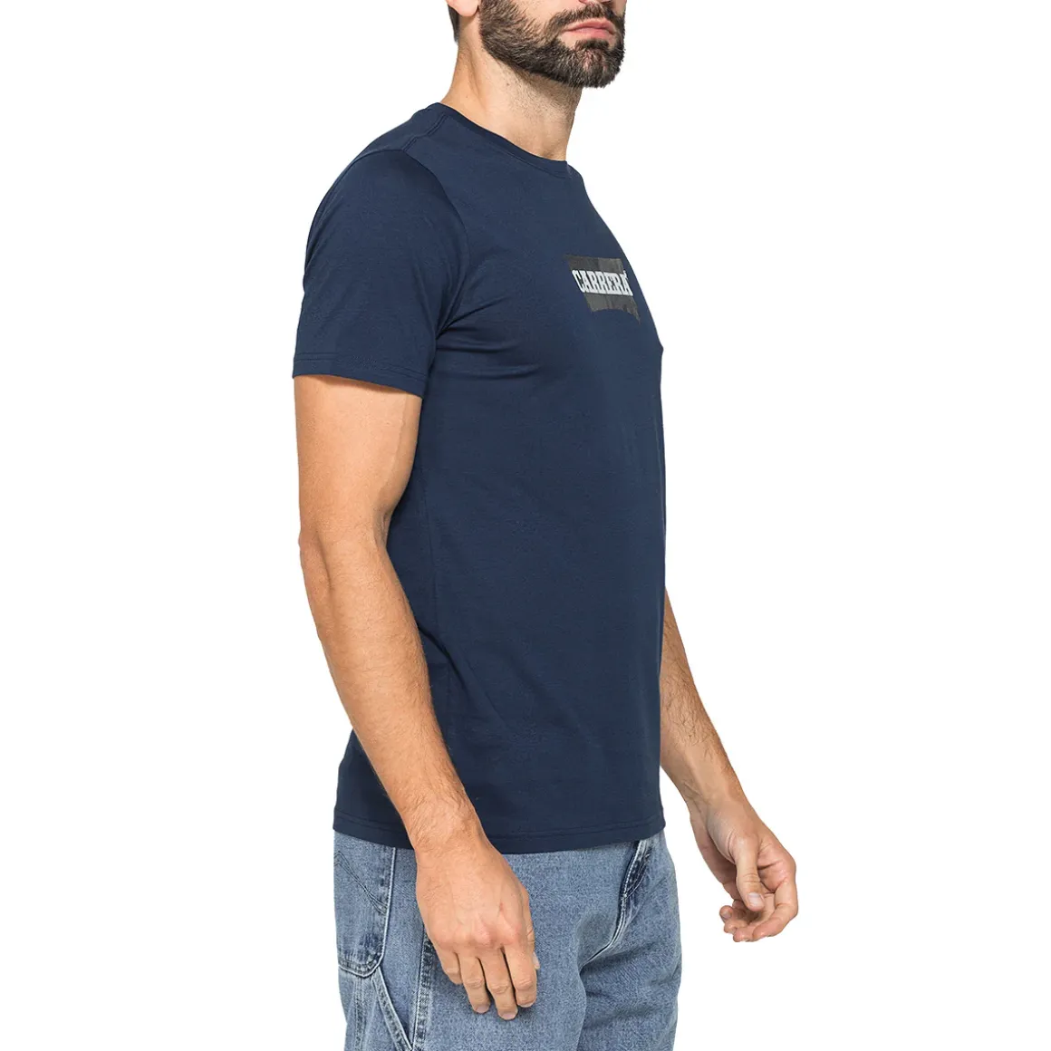 T-shirt a maniche corte blu da Uomo con logo centrale Carrera Jeans