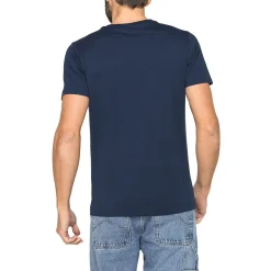 T-shirt a maniche corte blu da Uomo con logo centrale Carrera Jeans
