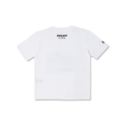 T-shirt bianca Bambino con stampa sportiva maniche corte Ducati Corse
