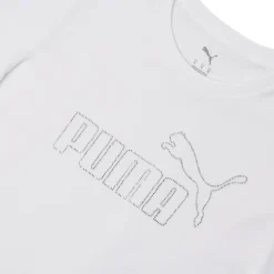 T-shirt Bianca da Donna a maniche corte con logo strass Puma