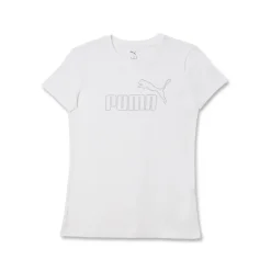 T-shirt Bianca da Donna a maniche corte con logo strass Puma