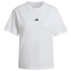 T-shirt bianca da Donna con logo minimale frontale adidas