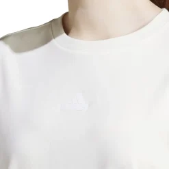 T-shirt bianca da donna con logo a contrasto sul retro adidas