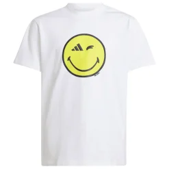 T-shirt bianca da Ragazzo con Smiley giallo adidas