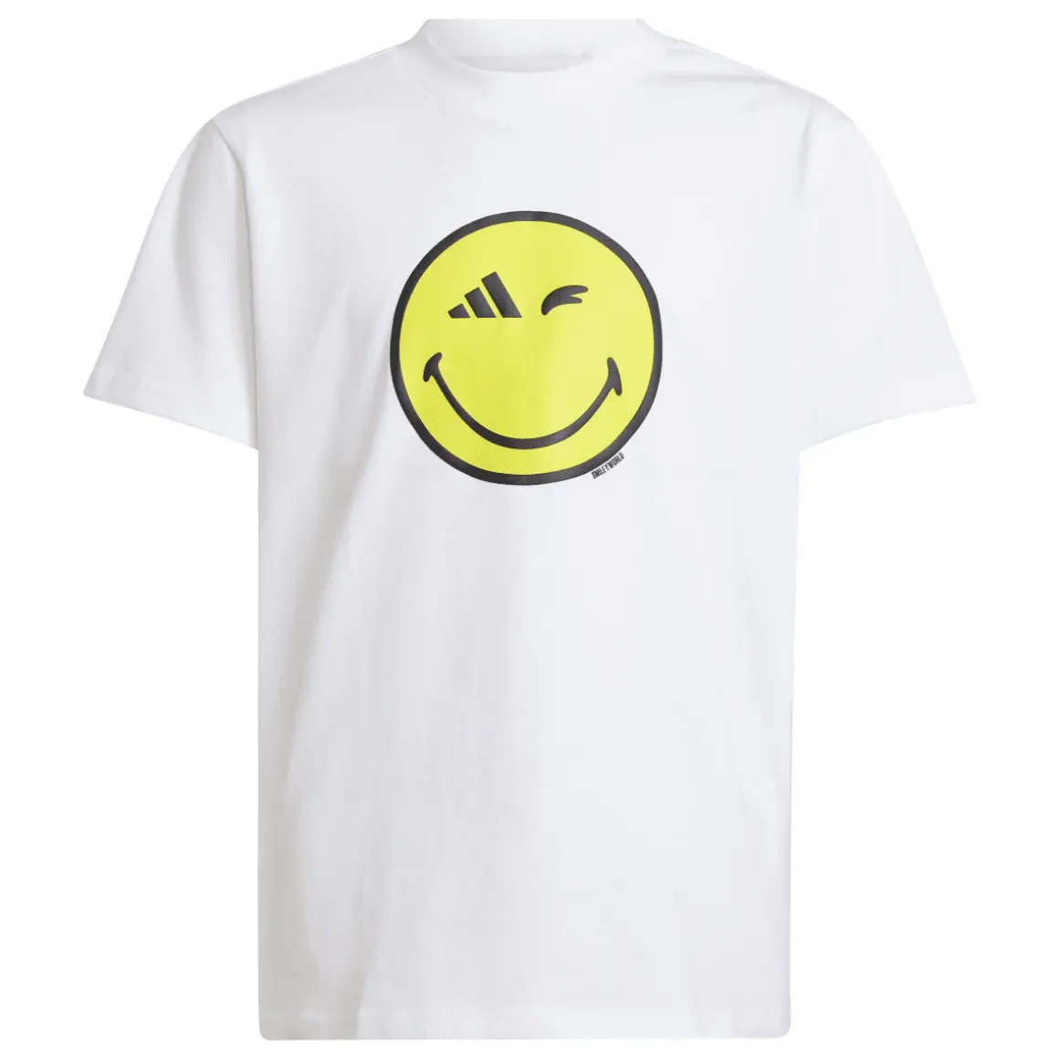 T-shirt bianca da Ragazzo con Smiley giallo adidas