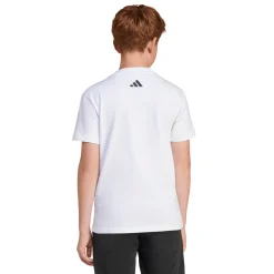T-shirt bianca da Ragazzo con Smiley giallo adidas