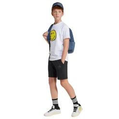 T-shirt bianca da Ragazzo con Smiley giallo adidas