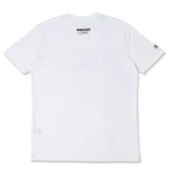 T-shirt bianca da Uomo a maniche corte con maxi logo Ducati Corse