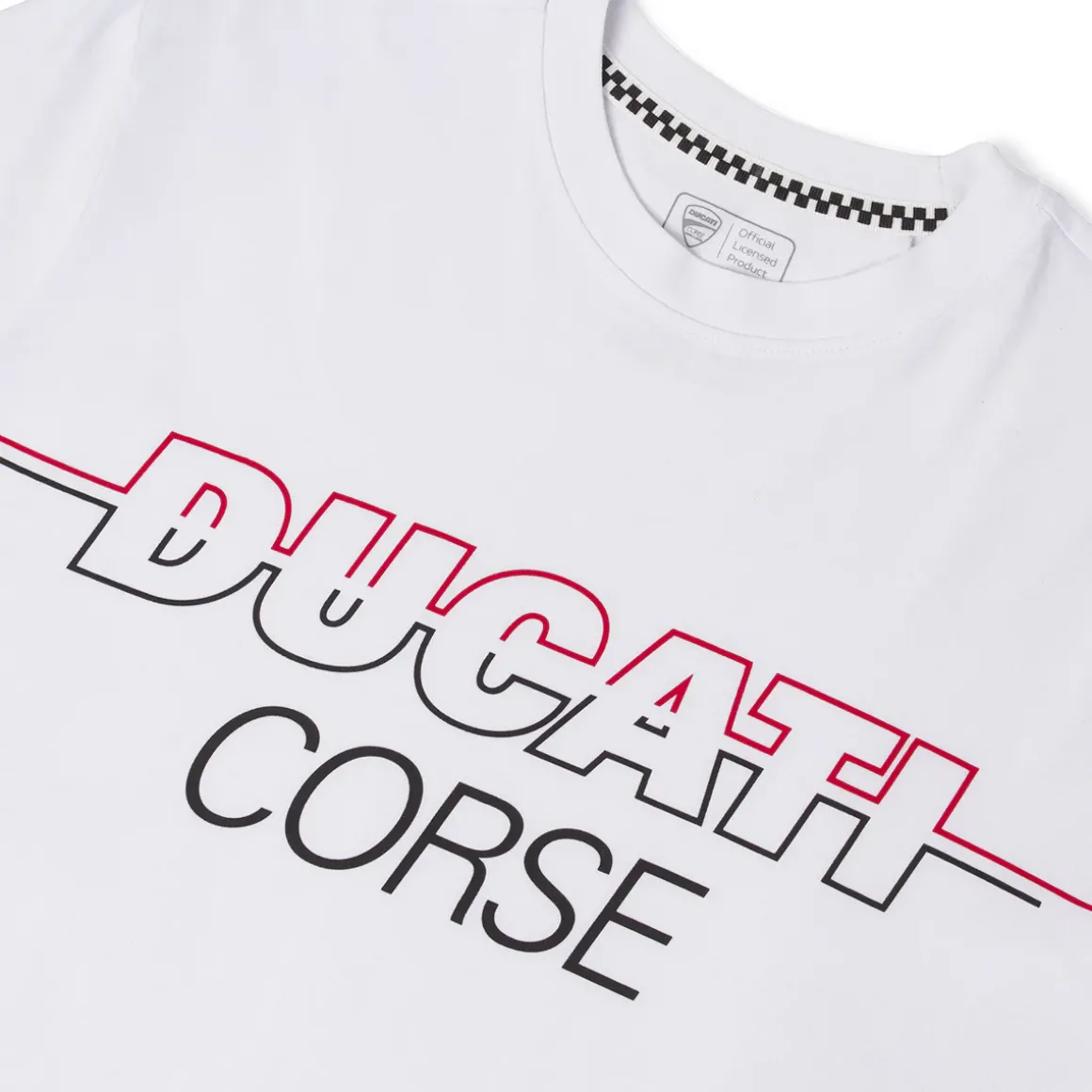 T-shirt bianca da Uomo a maniche corte con maxi logo Ducati Corse