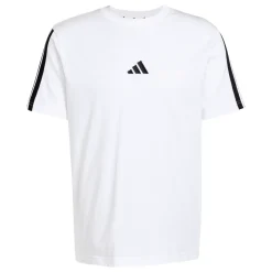 T-shirt bianca da Uomo con bande laterali e logo frontale adidas