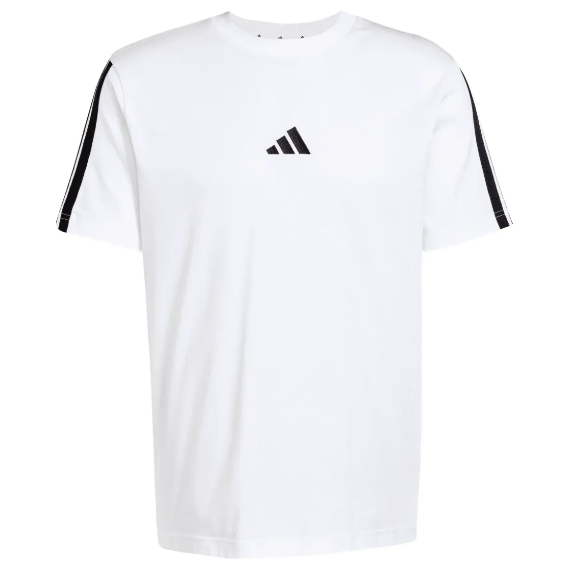 T-shirt bianca da Uomo con bande laterali e logo frontale adidas