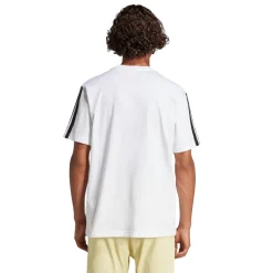 T-shirt bianca da Uomo con bande laterali e logo frontale adidas