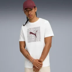 T-shirt bianca da Uomo con logo GRAPHIC Box Tee Puma