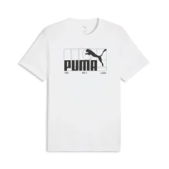 T-shirt bianca da Uomo con logo e grafica No.1 Puma